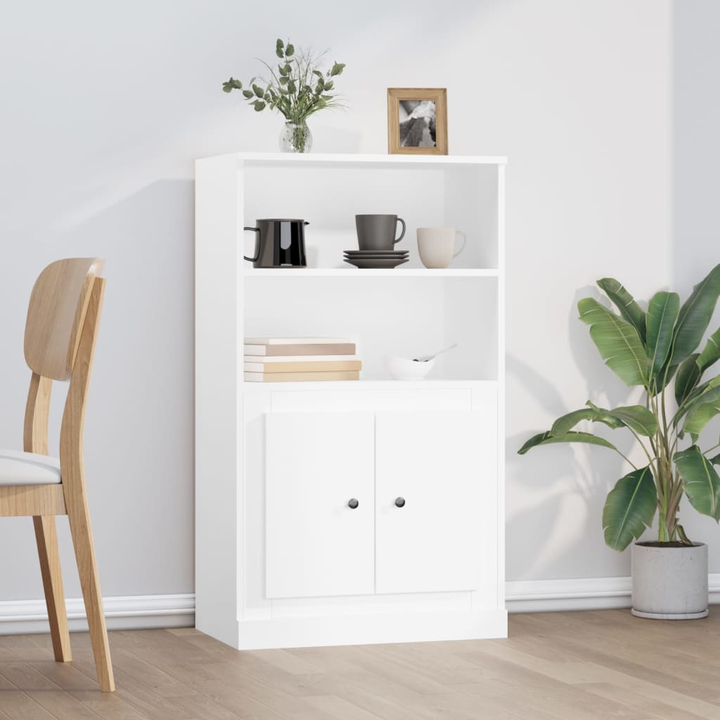 NNEVL Highboard White 60x35.5x103.5 cm Engineered Wood