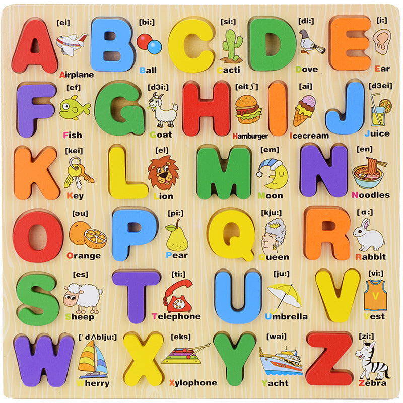Educational Wooden Cartoon Hand Grab Puzzle Board for Children's Day Gift