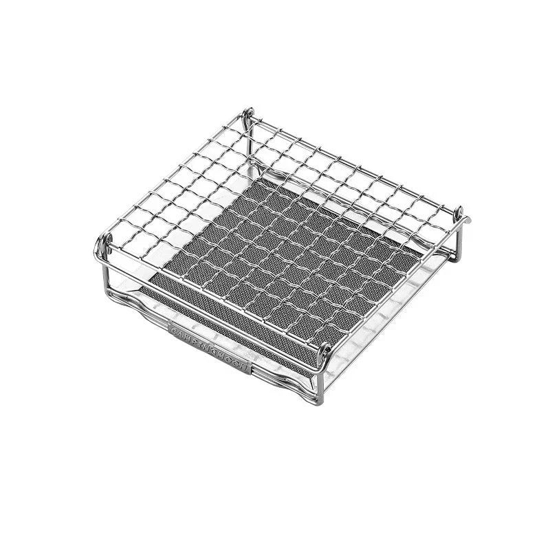Stainless Steel Folding Toast Grill Net Gas Stove Grill Silver