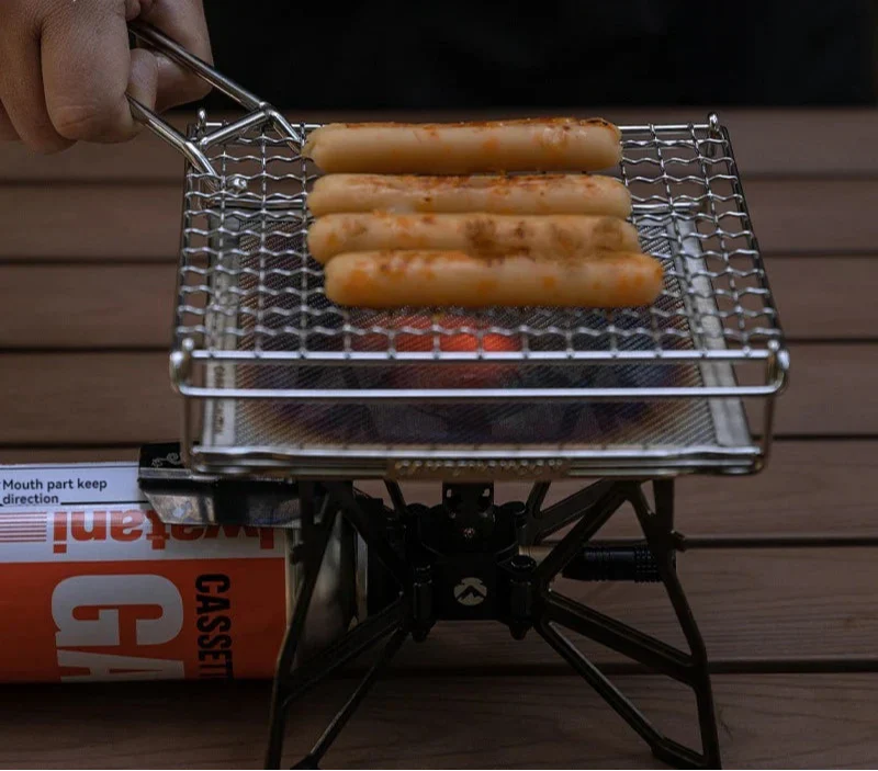Stainless Steel Folding Toast Grill Net Gas Stove Grill Silver