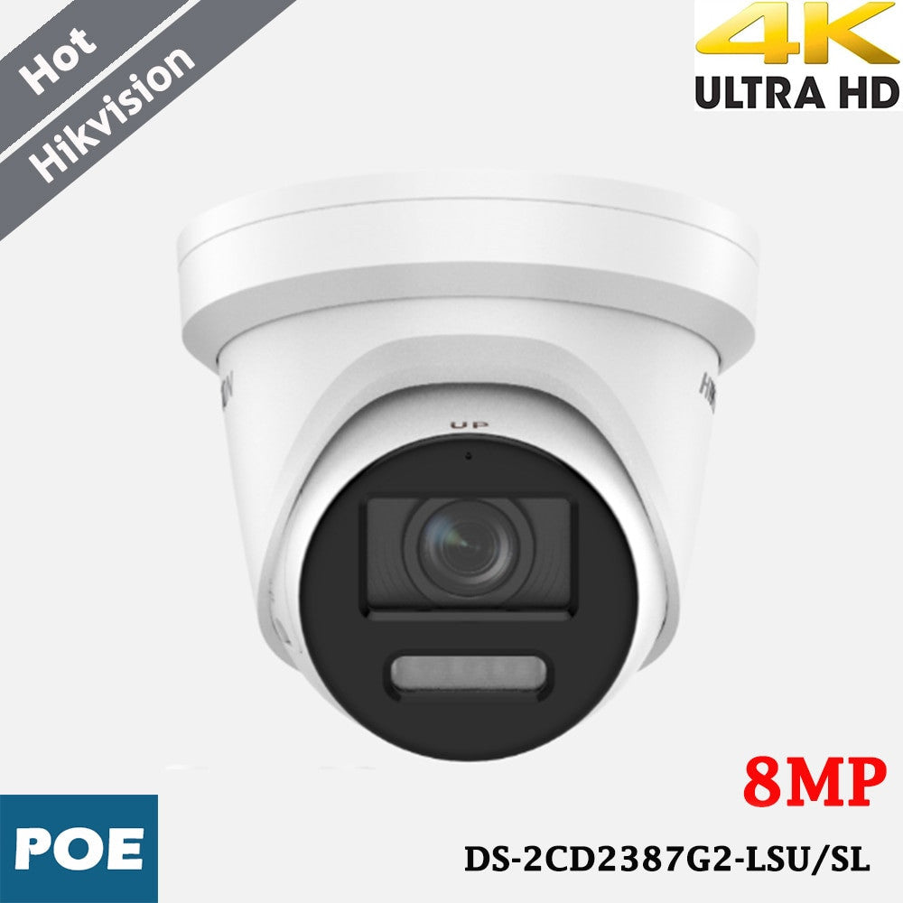 Hikvision 8MP ColorVu Strobe Light and Audible Warning Turret Network IP Camera