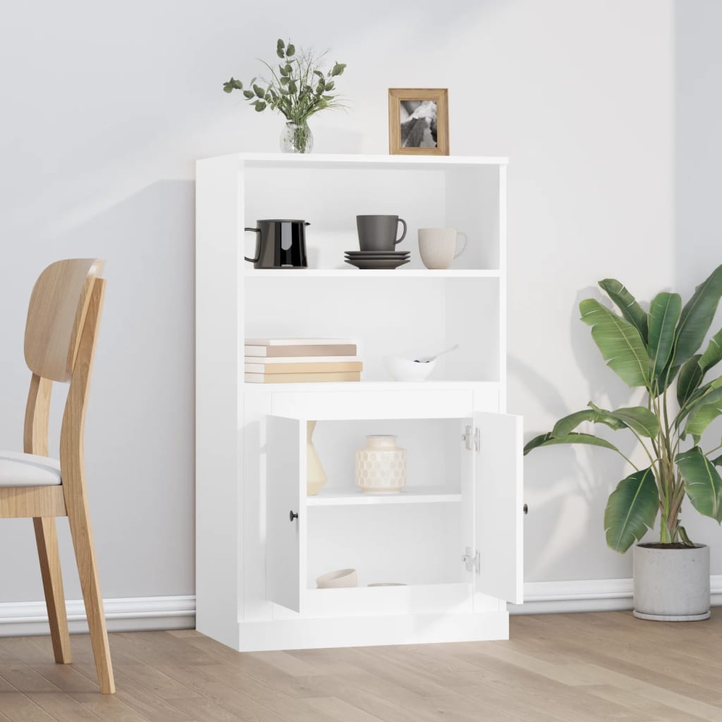 NNEVL Highboard White 60x35.5x103.5 cm Engineered Wood