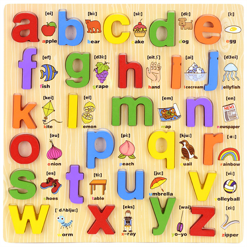 Educational Wooden Cartoon Hand Grab Puzzle Board for Children's Day Gift