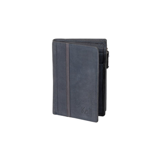 K12234DF | Women's Wallet in Genuine Full-Grain Naked Leather. Blue. RFID Protection. Closed Dimensions: 9.5 x 14 x 3 cm. Packaging: Gift box with lid/bottom-0