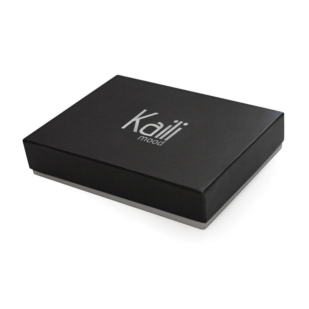 K12234DF | Women's Wallet in Genuine Full-Grain Naked Leather. Blue. RFID Protection. Closed Dimensions: 9.5 x 14 x 3 cm. Packaging: Gift box with lid/bottom-3