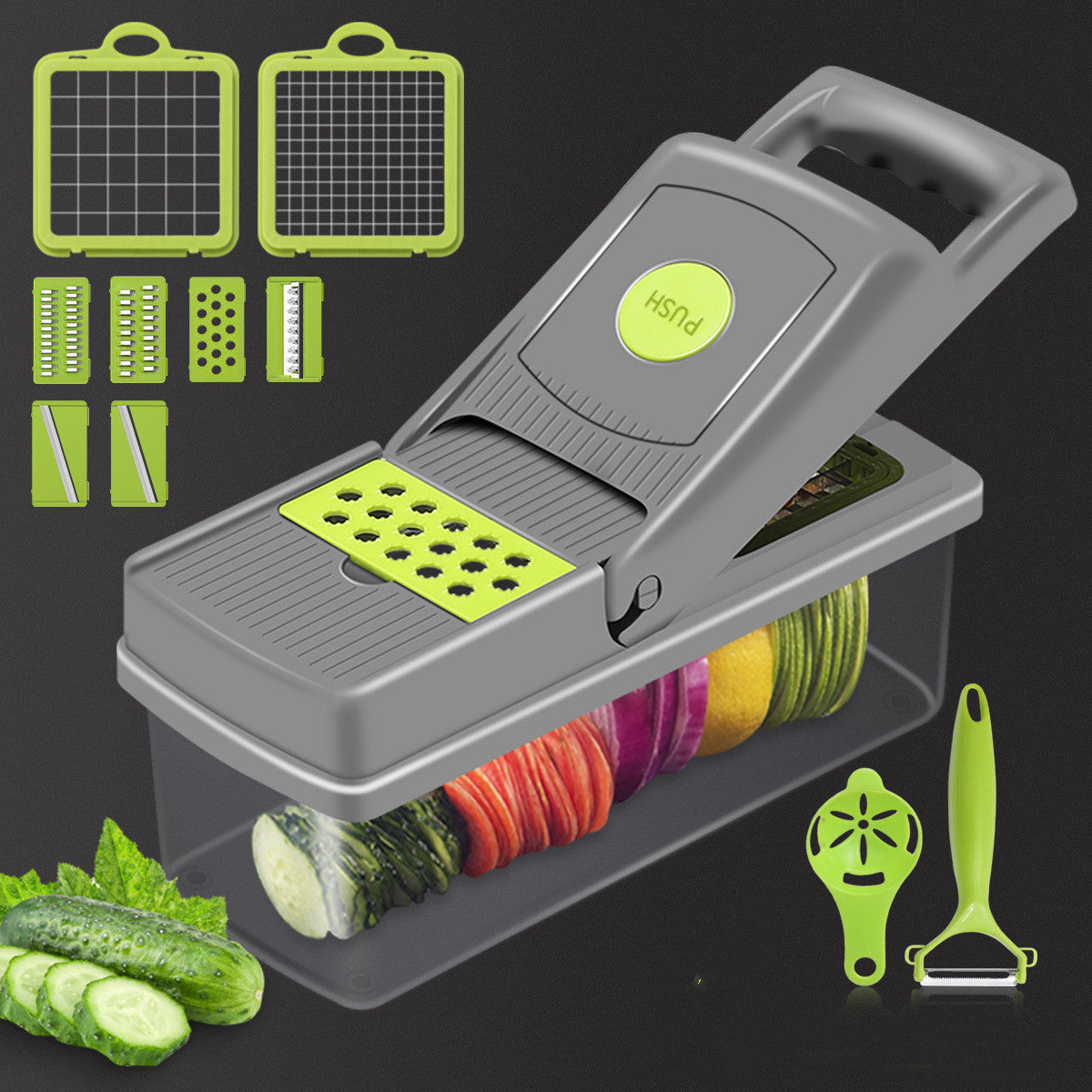 Pressed 14-piece Vegetable Cutter Kit