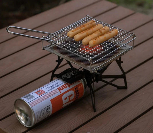 Stainless Steel Folding Toast Grill Net Gas Stove Grill Silver