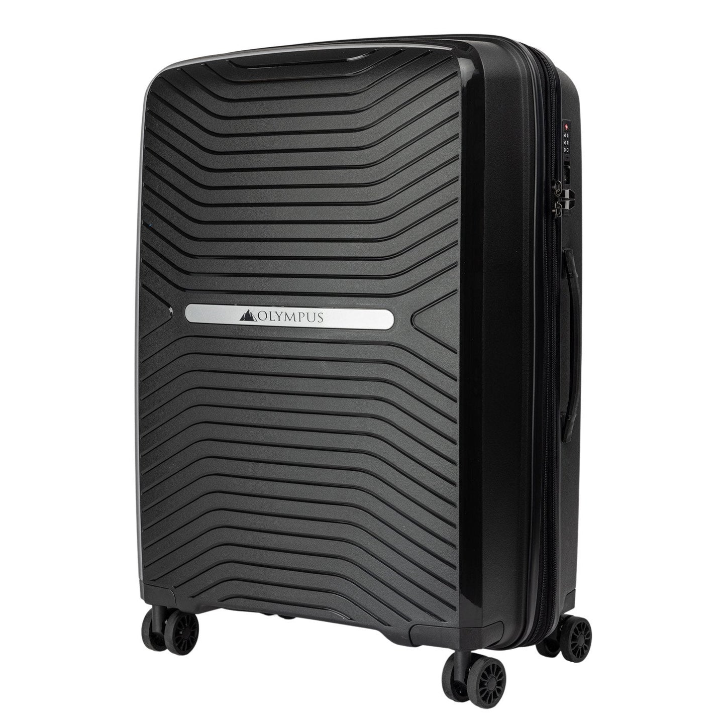 NNEDPE 3PC Luggage Set Hard Shell Suitcase - Obsidian Black